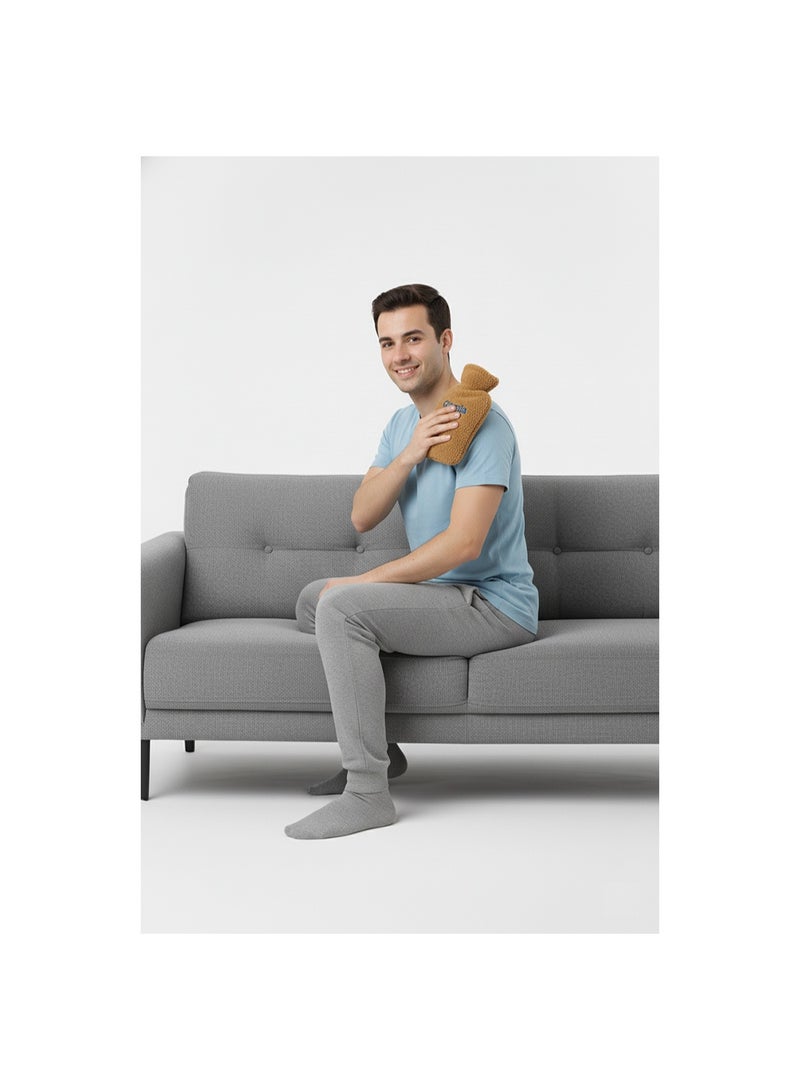  جرانزيا قِربة مياه ساخنة للاستخدام اليومي بغطاء قطيفة ناعم لتدفئة الجسم وتخفيف الإجهاد - Image 3